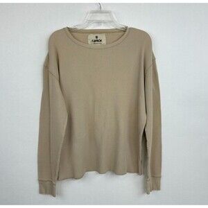 Carbon Thermal Pullover XL Tan Waffle Knit Cotton Long Sleeve Mens Base Layer